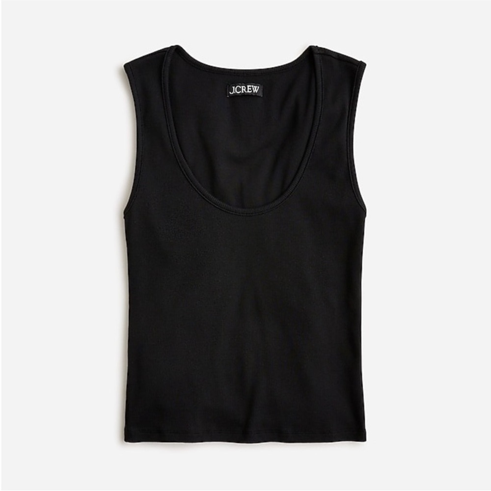 NWT J Crew Cropped Fine Rib Scoopneck Tank Top